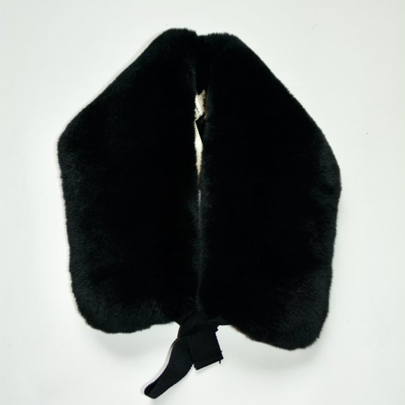 NWT BURBERRY RABBIT FUR COLLAR WITH RIBBON SCARF WRAP - Picture 4 of 9
